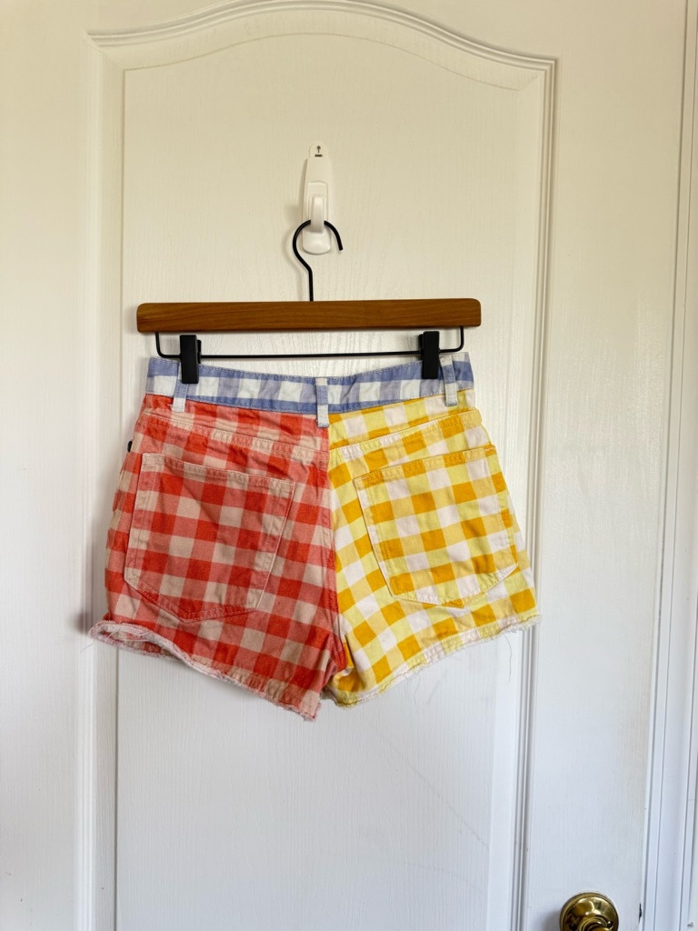Farm Rio Anthropologie Gingham Two-Tone Shorts - Picture 7 of 8